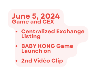 June 5 2024 Game and CEX Centralized Exchange Listing BABY KONG Game Launch on 2nd Vidéo Clip